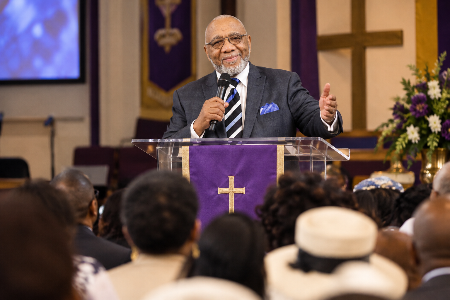 Pastor Brian preaching